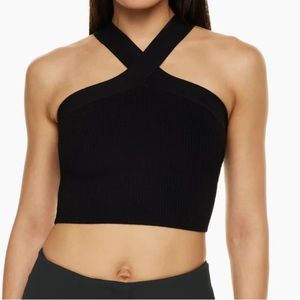 Aritzia Babaton Sculpt Knit Criss Cross Cropped Tank